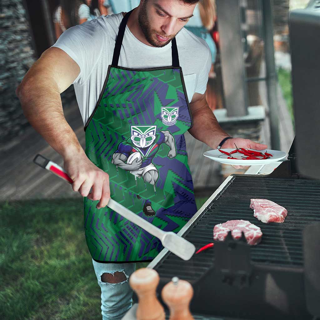 New Zealand Warriors Rugby Apron Fierce Mascot Geometric Tribal Art