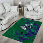 New Zealand Warriors Rugby Area Rug Fierce Mascot Geometric Tribal Art
