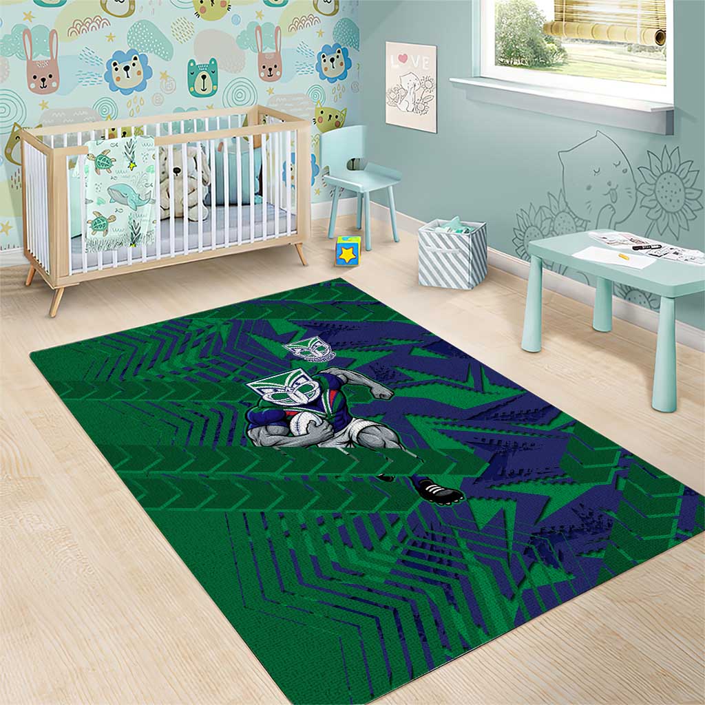New Zealand Warriors Rugby Area Rug Fierce Mascot Geometric Tribal Art