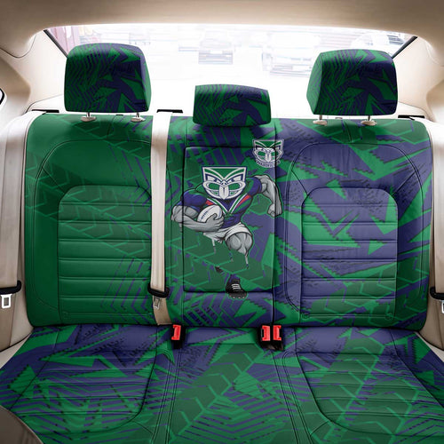 New Zealand Warriors Rugby Back Car Seat Cover Fierce Mascot Geometric Tribal Art