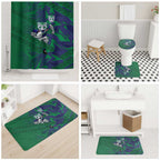 New Zealand Warriors Rugby Bathroom Set Fierce Mascot Geometric Tribal Art
