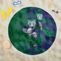 New Zealand Warriors Rugby Beach Blanket Fierce Mascot Geometric Tribal Art