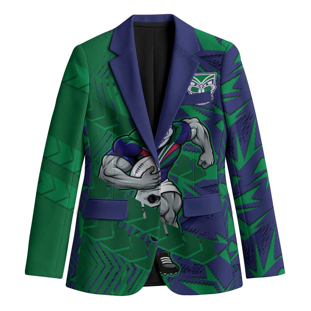 New Zealand Warriors Rugby Blazer Fierce Mascot Geometric Tribal Art