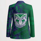 New Zealand Warriors Rugby Blazer Fierce Mascot Geometric Tribal Art