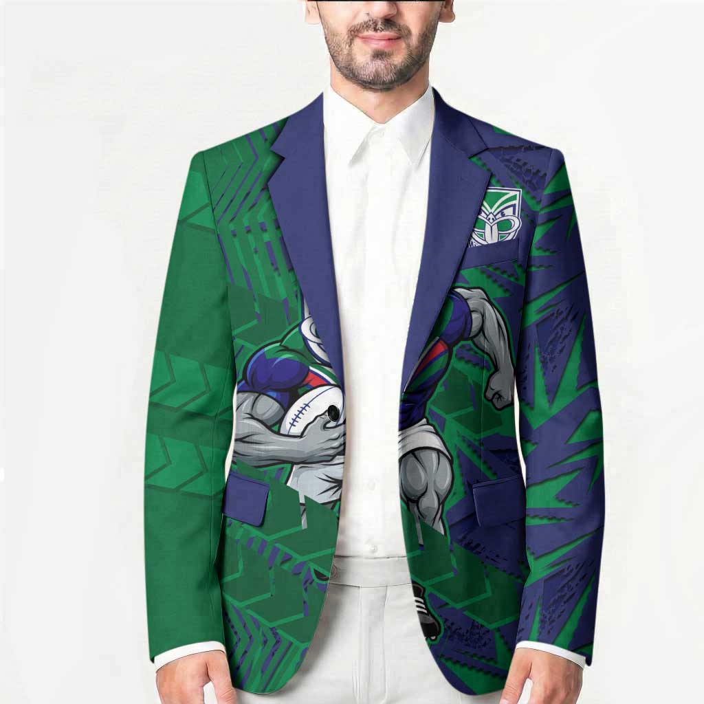 New Zealand Warriors Rugby Blazer Fierce Mascot Geometric Tribal Art