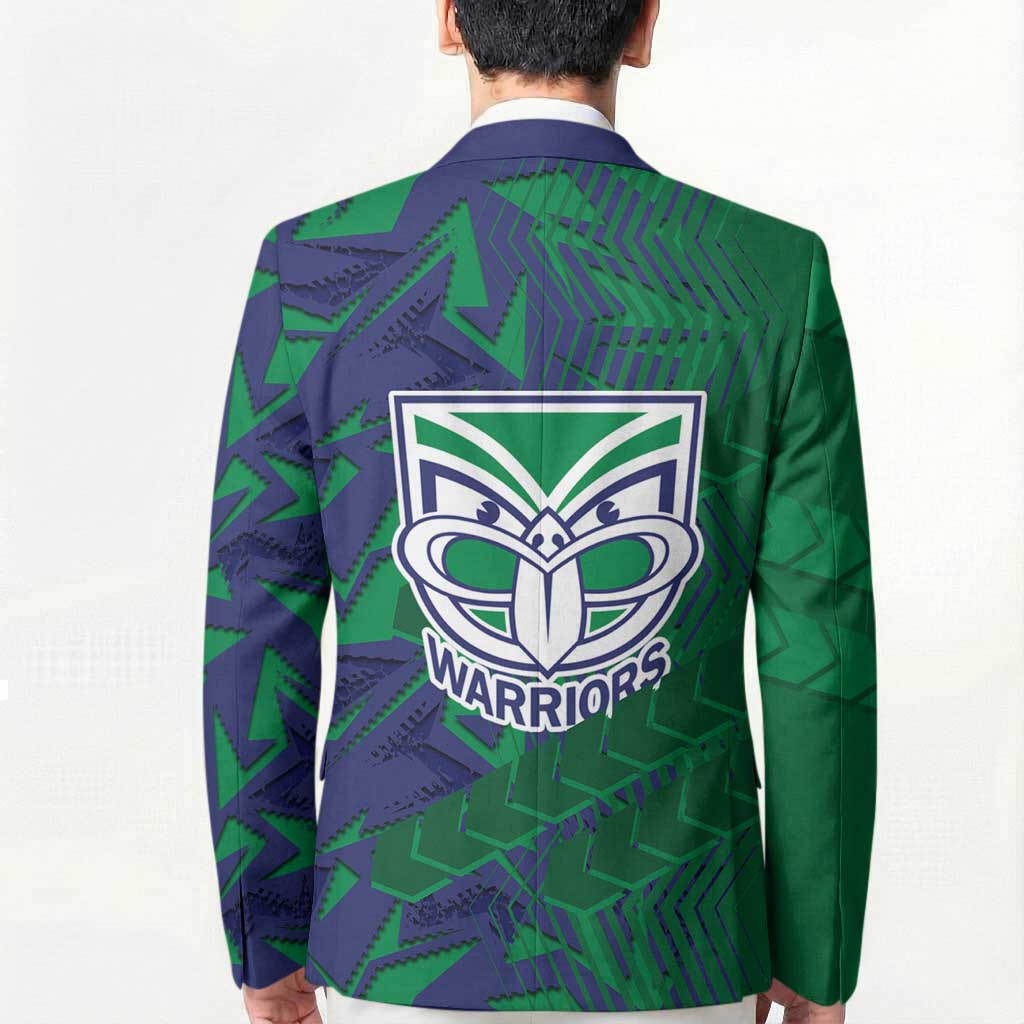 New Zealand Warriors Rugby Blazer Fierce Mascot Geometric Tribal Art