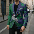 New Zealand Warriors Rugby Blazer Fierce Mascot Geometric Tribal Art