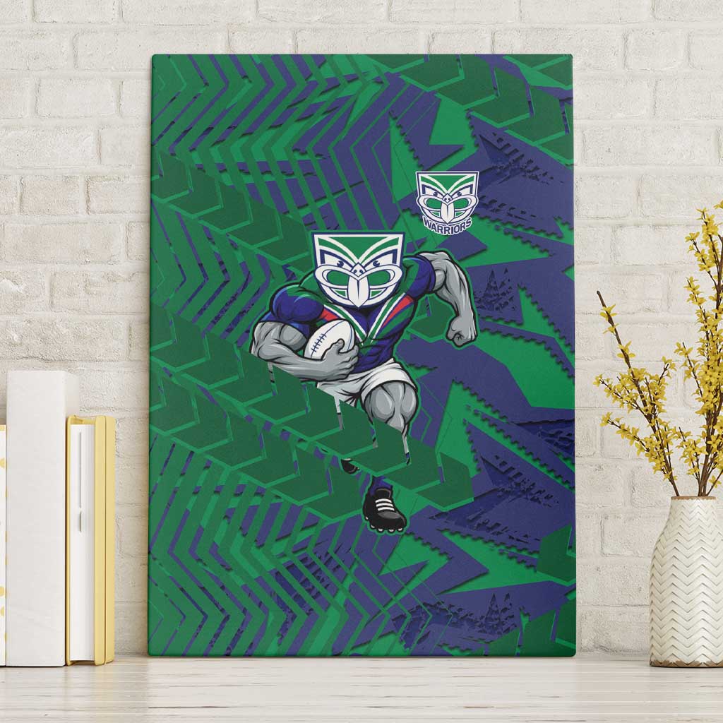 New Zealand Warriors Rugby Canvas Wall Art Fierce Mascot Geometric Tribal Art