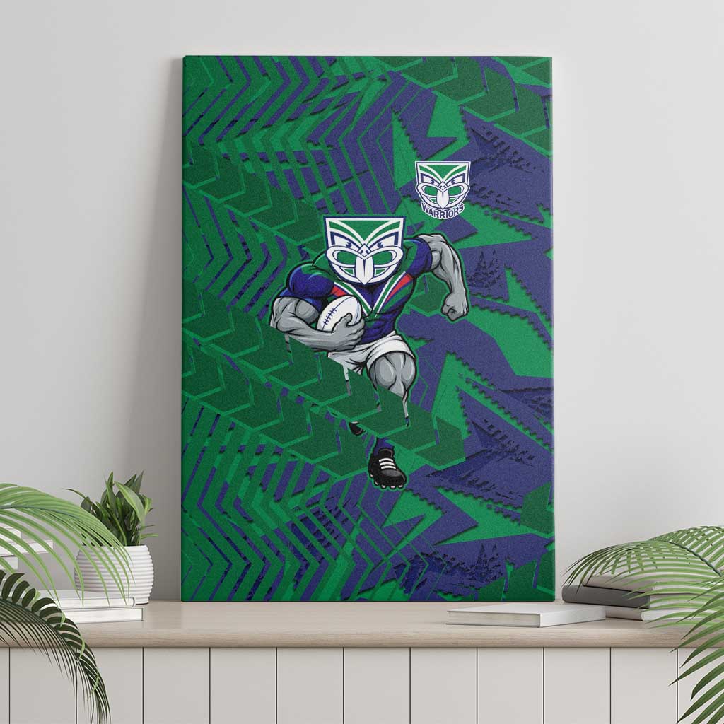 New Zealand Warriors Rugby Canvas Wall Art Fierce Mascot Geometric Tribal Art