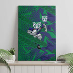 New Zealand Warriors Rugby Canvas Wall Art Fierce Mascot Geometric Tribal Art