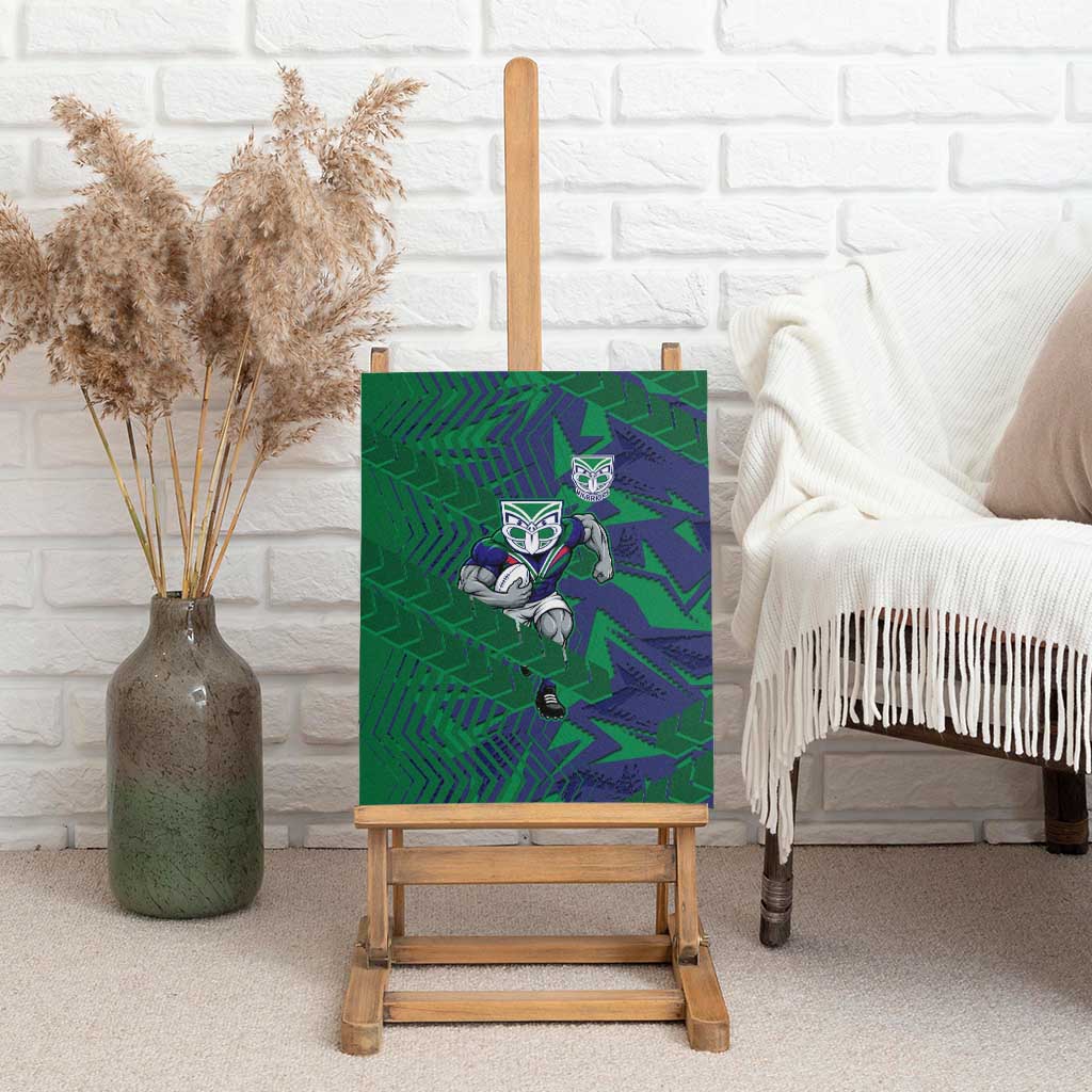 New Zealand Warriors Rugby Canvas Wall Art Fierce Mascot Geometric Tribal Art