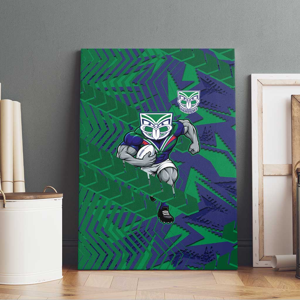 New Zealand Warriors Rugby Canvas Wall Art Fierce Mascot Geometric Tribal Art
