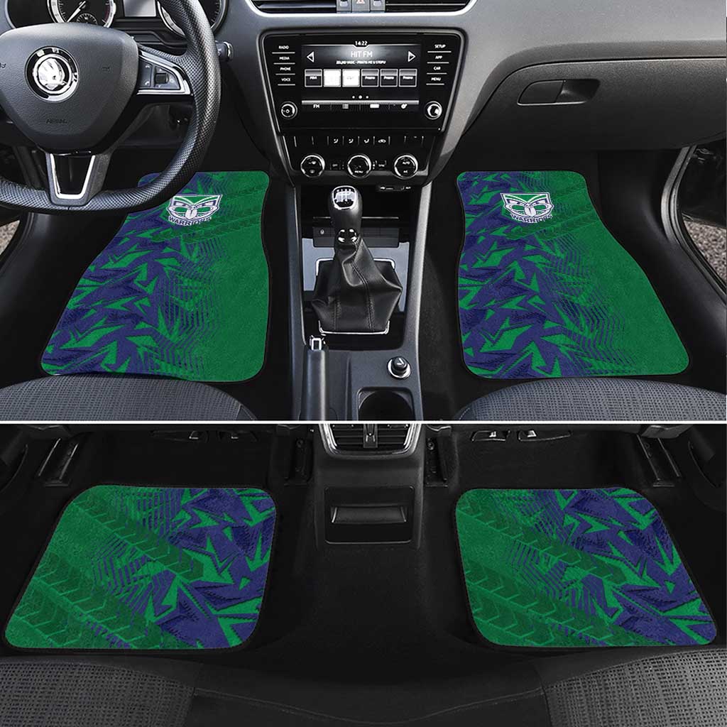 New Zealand Warriors Rugby Car Mats Fierce Mascot Geometric Tribal Art