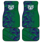 New Zealand Warriors Rugby Car Mats Fierce Mascot Geometric Tribal Art