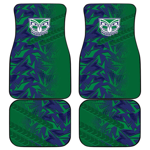 New Zealand Warriors Rugby Car Mats Fierce Mascot Geometric Tribal Art