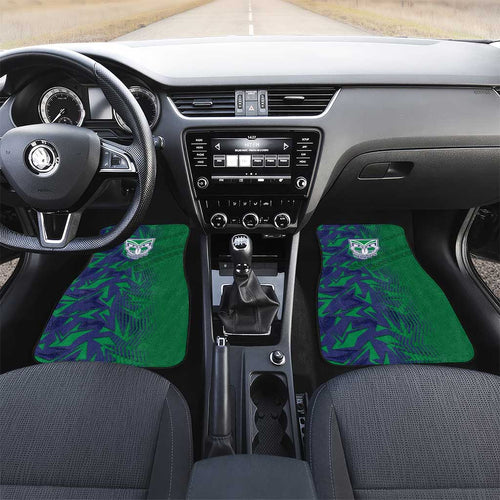 New Zealand Warriors Rugby Car Mats Fierce Mascot Geometric Tribal Art