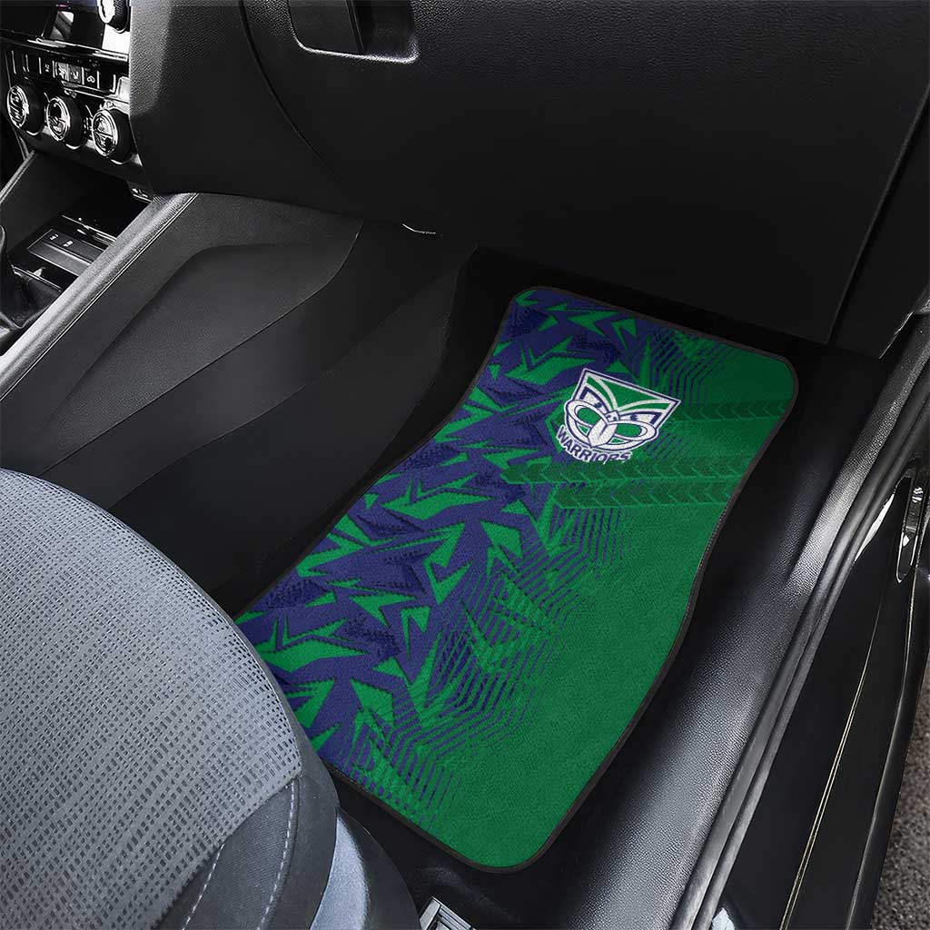 New Zealand Warriors Rugby Car Mats Fierce Mascot Geometric Tribal Art