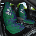 New Zealand Warriors Rugby Car Seat Cover Fierce Mascot Geometric Tribal Art