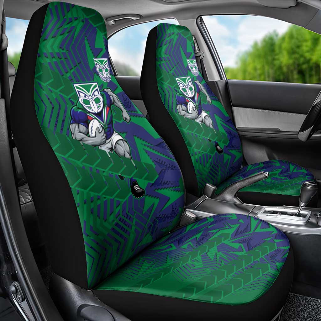 New Zealand Warriors Rugby Car Seat Cover Fierce Mascot Geometric Tribal Art