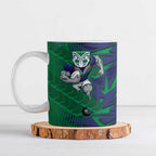 New Zealand Warriors Rugby Ceramic Mug Fierce Mascot Geometric Tribal Art