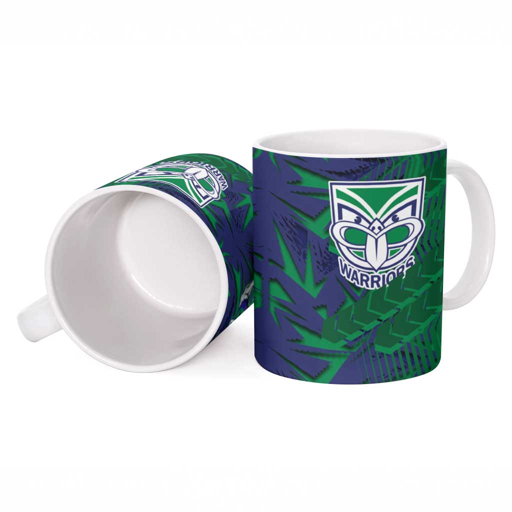 New Zealand Warriors Rugby Ceramic Mug Fierce Mascot Geometric Tribal Art