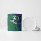 New Zealand Warriors Rugby Ceramic Mug Fierce Mascot Geometric Tribal Art