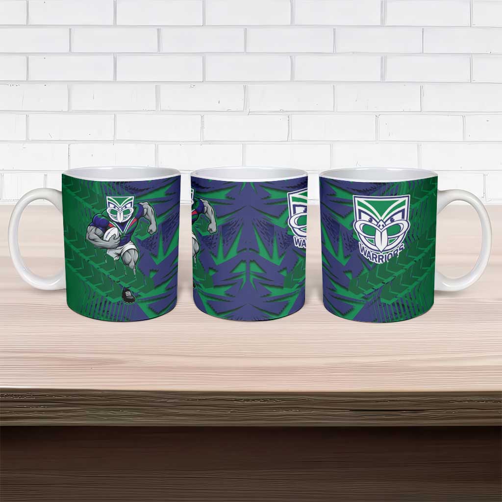 New Zealand Warriors Rugby Ceramic Mug Fierce Mascot Geometric Tribal Art