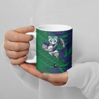 New Zealand Warriors Rugby Ceramic Mug Fierce Mascot Geometric Tribal Art