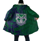 New Zealand Warriors Rugby Cloak Fierce Mascot Geometric Tribal Art