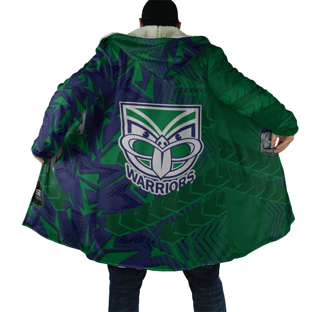 New Zealand Warriors Rugby Cloak Fierce Mascot Geometric Tribal Art