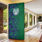 New Zealand Warriors Rugby Door Cover Fierce Mascot Geometric Tribal Art