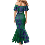 New Zealand Warriors Rugby Family Matching Mermaid Dress and Hawaiian Shirt Fierce Mascot Geometric Tribal Art