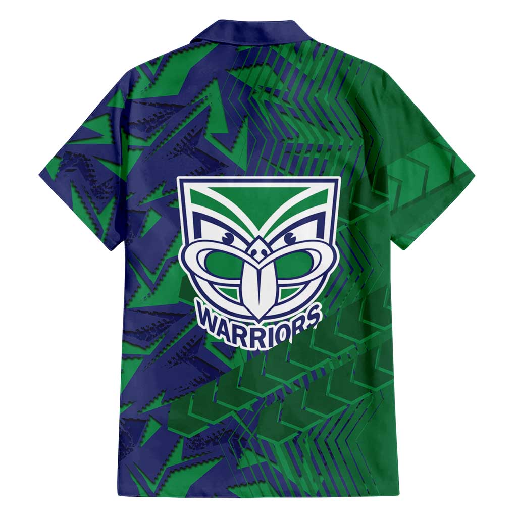 New Zealand Warriors Rugby Family Matching Off Shoulder Short Dress and Hawaiian Shirt Fierce Mascot Geometric Tribal Art