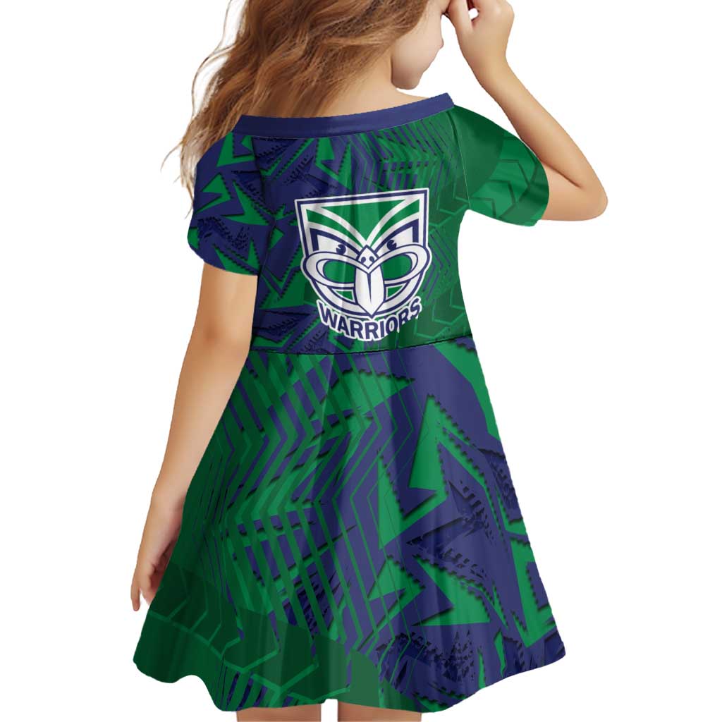 New Zealand Warriors Rugby Family Matching Puletasi and Hawaiian Shirt Fierce Mascot Geometric Tribal Art