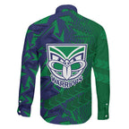 New Zealand Warriors Rugby Family Matching Summer Maxi Dress and Hawaiian Shirt Fierce Mascot Geometric Tribal Art
