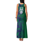 New Zealand Warriors Rugby Family Matching Tank Maxi Dress and Hawaiian Shirt Fierce Mascot Geometric Tribal Art