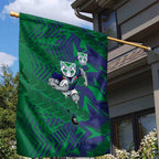 New Zealand Warriors Rugby Garden Flag Fierce Mascot Geometric Tribal Art