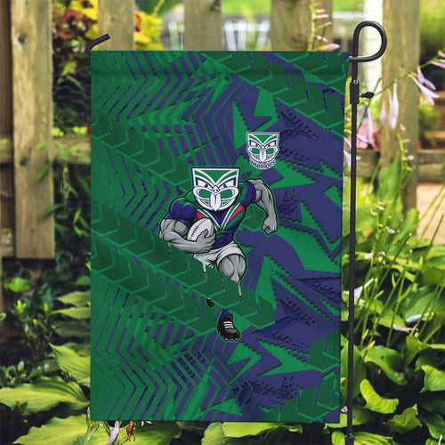 New Zealand Warriors Rugby Garden Flag Fierce Mascot Geometric Tribal Art