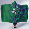New Zealand Warriors Rugby Hooded Blanket Fierce Mascot Geometric Tribal Art