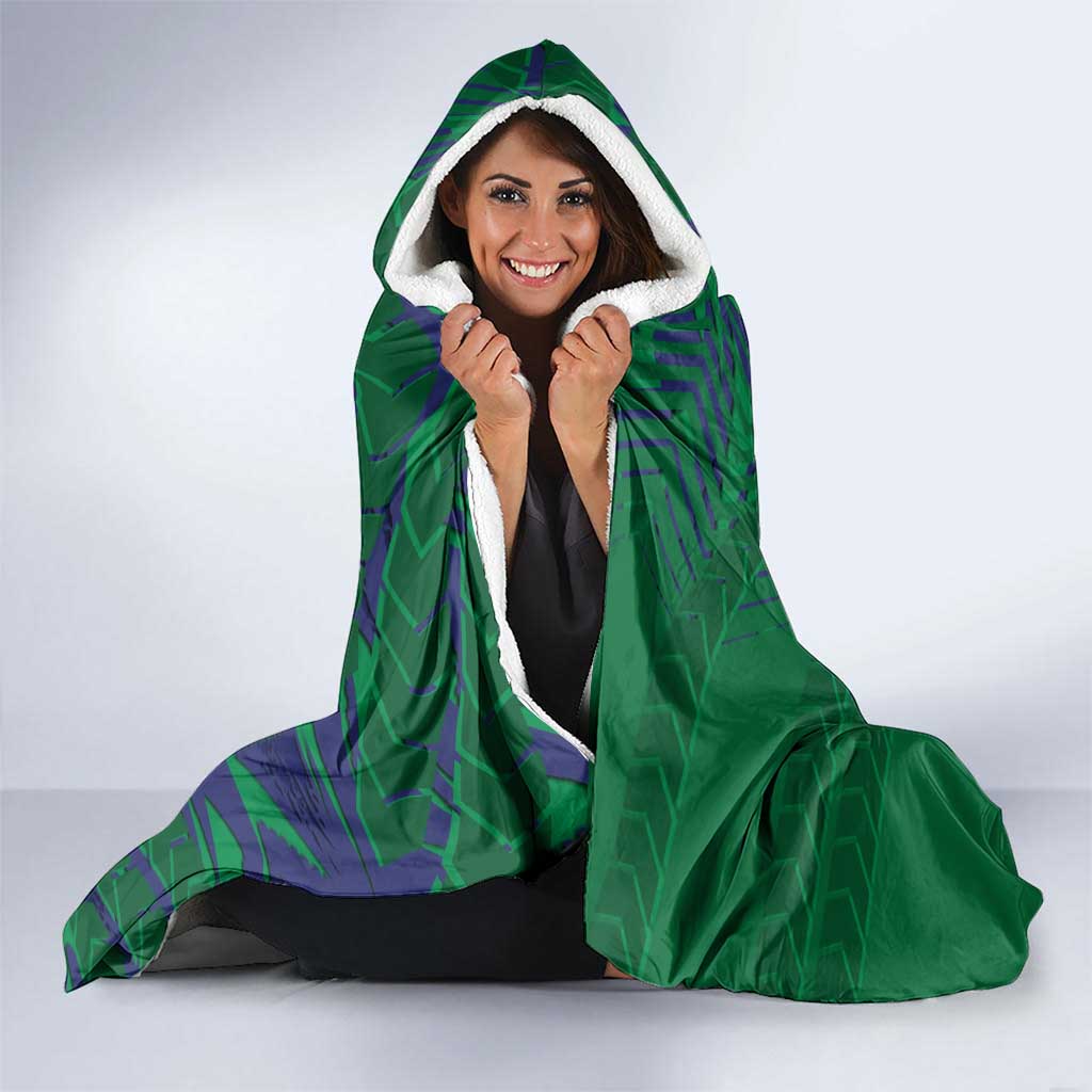 New Zealand Warriors Rugby Hooded Blanket Fierce Mascot Geometric Tribal Art