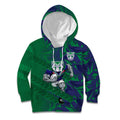 New Zealand Warriors Rugby Kid Hoodie Fierce Mascot Geometric Tribal Art