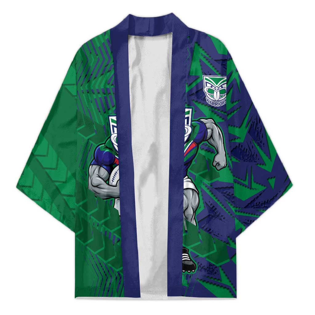 New Zealand Warriors Rugby Kimono Fierce Mascot Geometric Tribal Art