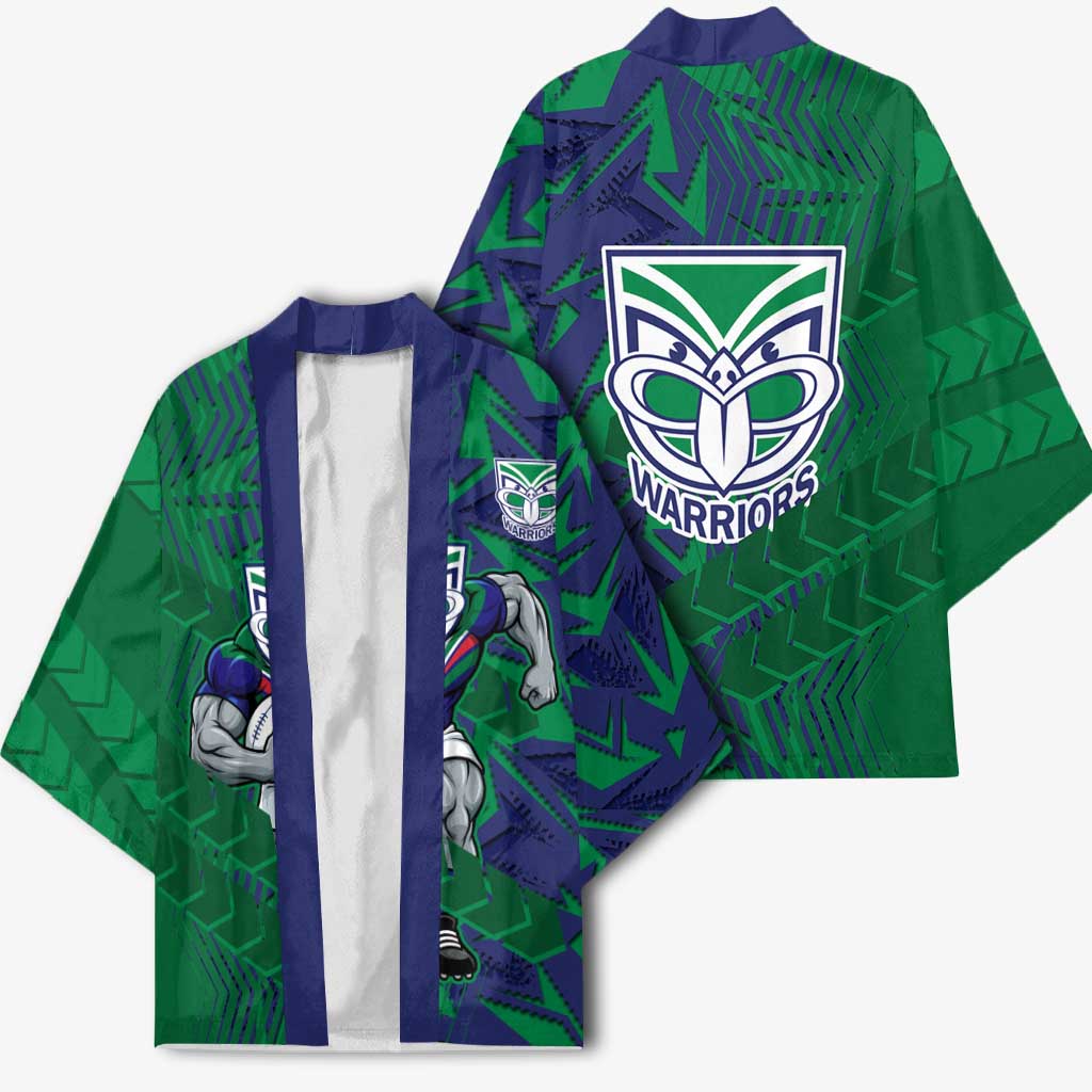 New Zealand Warriors Rugby Kimono Fierce Mascot Geometric Tribal Art