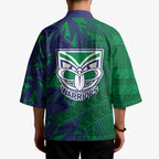 New Zealand Warriors Rugby Kimono Fierce Mascot Geometric Tribal Art