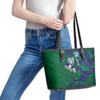 New Zealand Warriors Rugby Leather Tote Bag Fierce Mascot Geometric Tribal Art