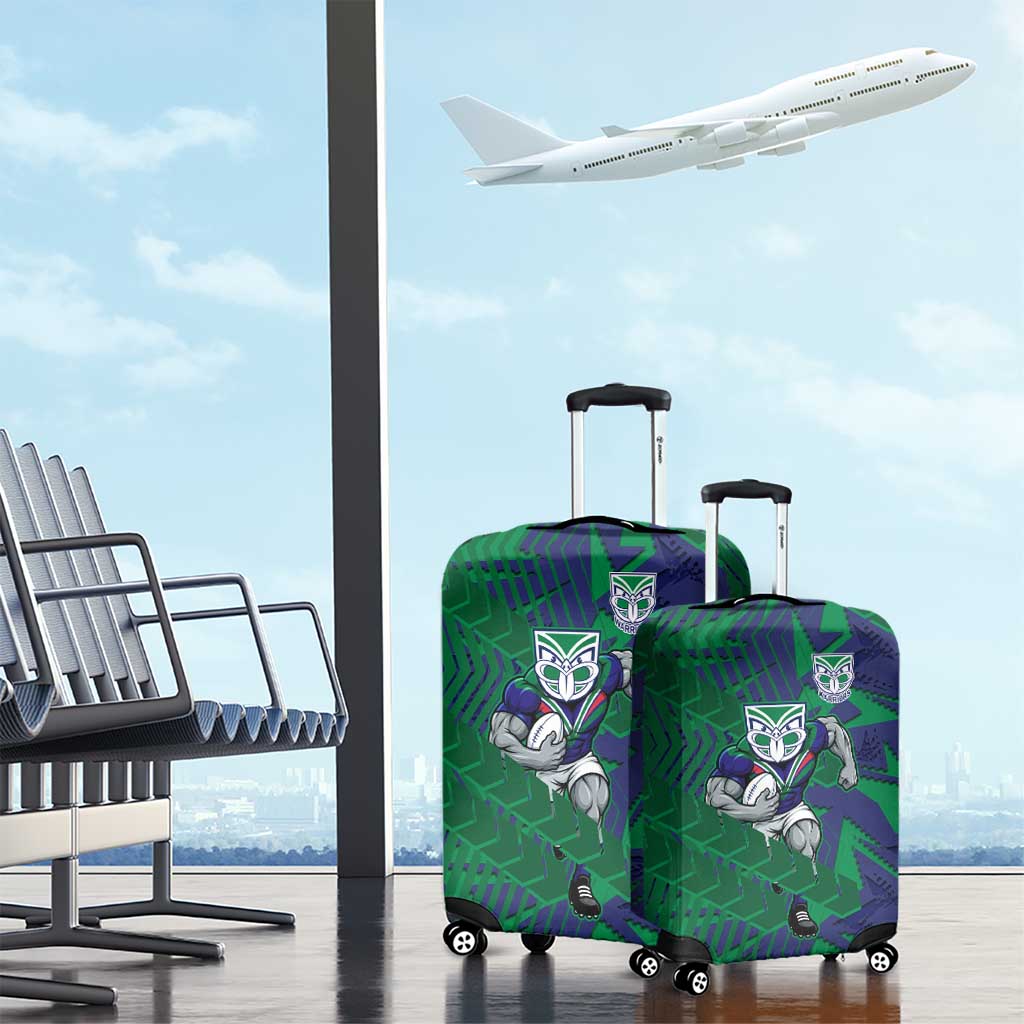 New Zealand Warriors Rugby Luggage Cover Fierce Mascot Geometric Tribal Art