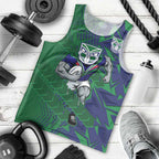 New Zealand Warriors Rugby Men Tank Top Fierce Mascot Geometric Tribal Art