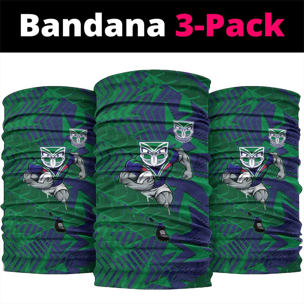 New Zealand Warriors Rugby Neck Gaiter Fierce Mascot Geometric Tribal Art