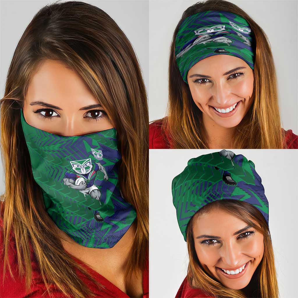 New Zealand Warriors Rugby Neck Gaiter Fierce Mascot Geometric Tribal Art