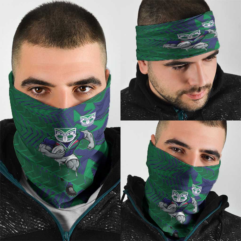 New Zealand Warriors Rugby Neck Gaiter Fierce Mascot Geometric Tribal Art